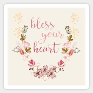 Sweet "Bless your heart" with flowers Sticker